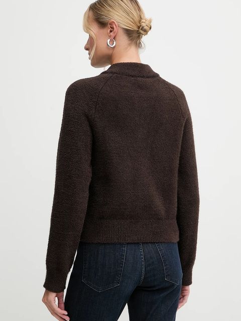 Morgan kardigan damski kolor brązowy MPACK