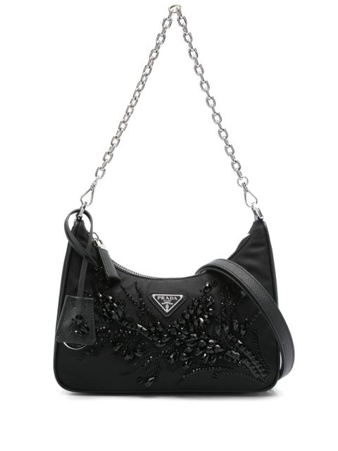 Prada crystal-embellished shoulder bag - Black - zdjęcie produktu nr 1