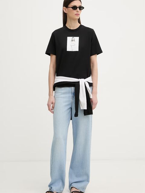 Calvin Klein T-shirt basic damski bawełniany - zdjęcie produktu nr 1