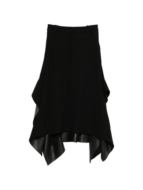 LOEWE belt-loops leather-details midi skirt - Black - zdjęcie produktu nr 1