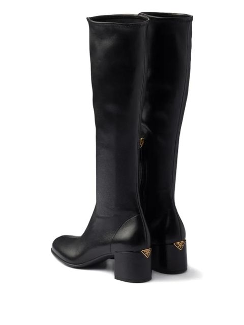 Prada 55mm nappa-leather boots - Black