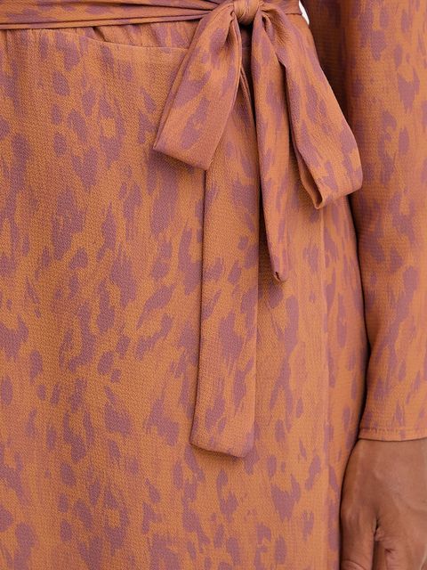 Silvian Heach sukienka HARGA kolor brązowy midi rozkloszowana GPA25415VE