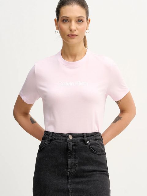Calvin Klein Jeans t-shirt bawełniany damski kolor różowy LV047E821G - zdjęcie produktu nr 1