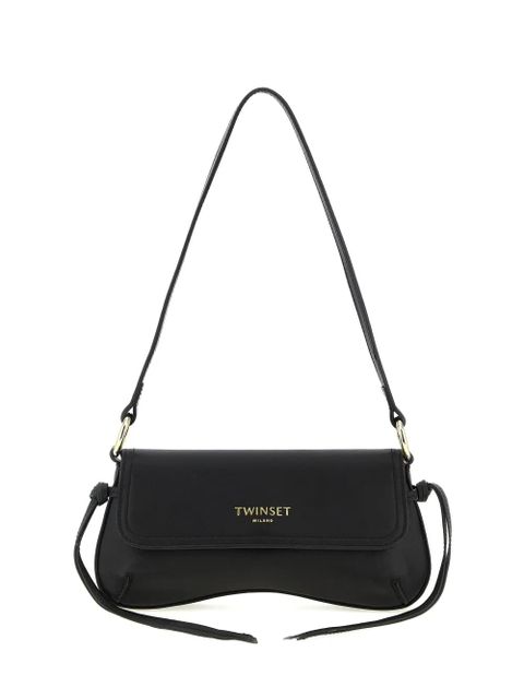 TWINSET logo knot leather shoulder bag - Black - zdjęcie produktu nr 1