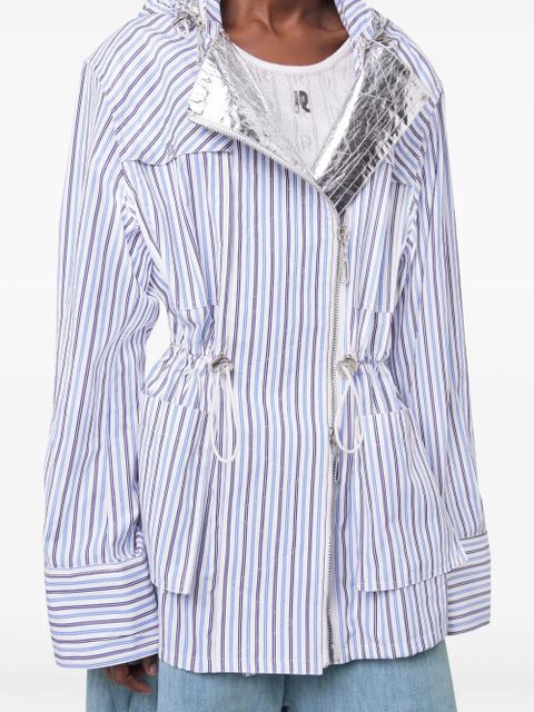 Rabanne striped hooded jacket - Blue