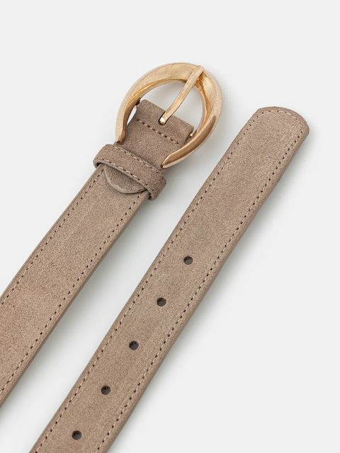 Answear.LAB pasek zamszowy damski kolor beżowy