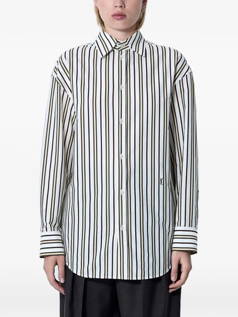 Saint Laurent striped logo embroidery shirt - White - zdjęcie produktu nr 1