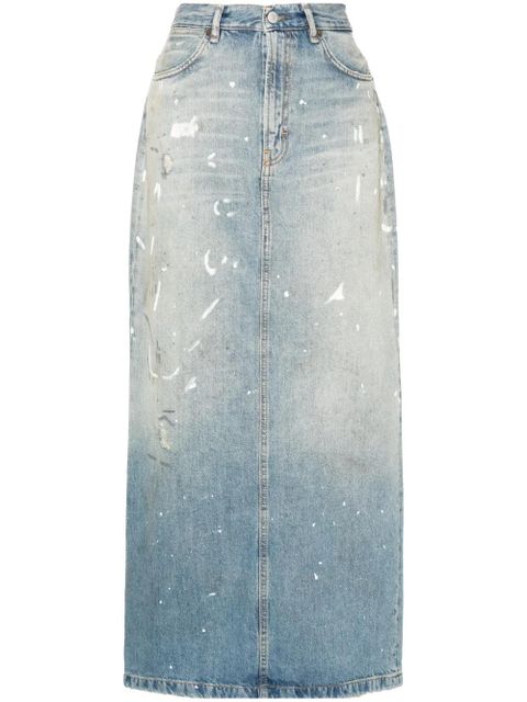 Acne Studios paint-splatter denim maxi skirt - Blue - zdjęcie produktu nr 1