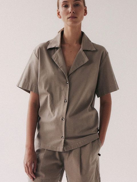 MUUV. koszula z domieszką lnu POCHE