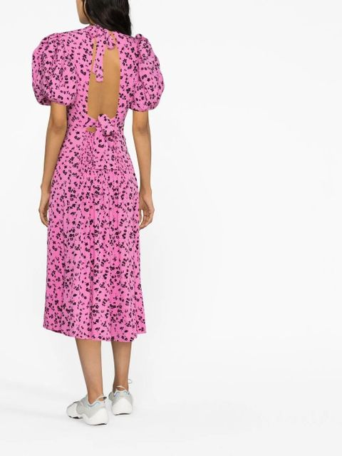 ROTATE BIRGER CHRISTENSEN jacquard puff-sleeve midi dress - Pink - zdjęcie produktu nr 2
