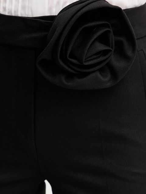 Marella spodnie damskie kolor czarny dzwony high waist 2523136242200