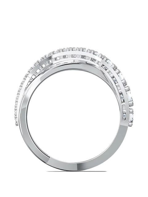 Swarovski Hyperbola crossing-design ring - Silver