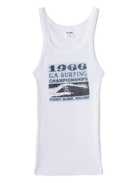 RE/DONE ribbed graphic tank - White