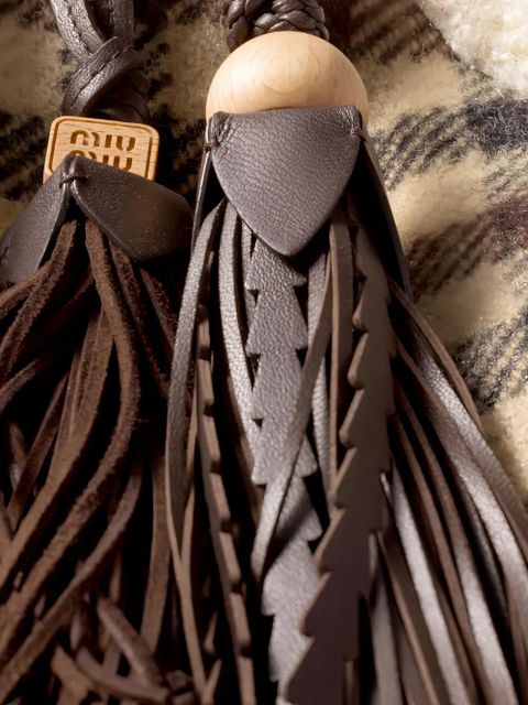 Miu Miu checked -pattern shoulder bag - Neutrals - zdjęcie produktu nr 2