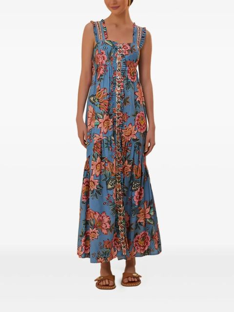 FARM Rio Wonderful Bouquet floral ruffled maxi dress - Blue - zdjęcie produktu nr 2