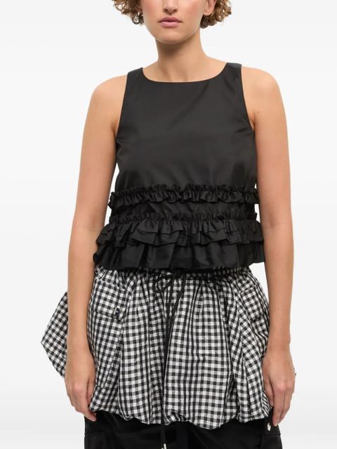 GANNI ruffled top - Black