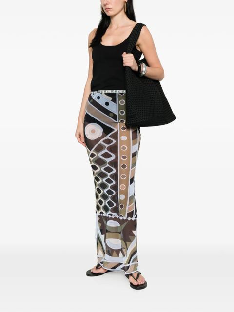 PUCCI geometric pattern skirt - Brown - zdjęcie produktu nr 2