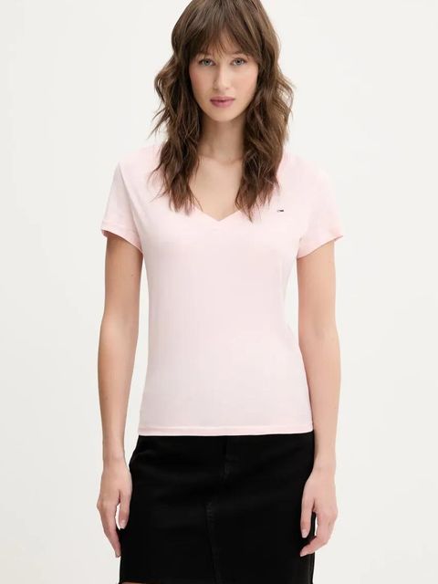 Tommy Jeans t-shirt bawełniany 2-pack damski kolor biały DW0DW21367 - zdjęcie produktu nr 1