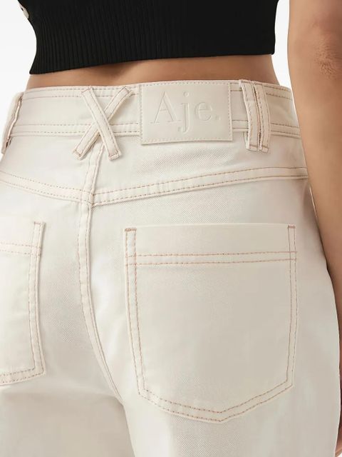 Aje Wavebreak topstitch jeans - White