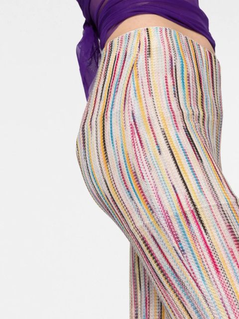 Missoni stripe-pattern semi-sheer flared trousers - Neutrals - zdjęcie produktu nr 2