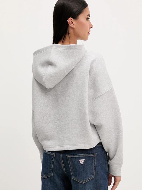 adidas Originals bluza 3-Stripes damska kolor szary z kapturem melanżowa JW3596