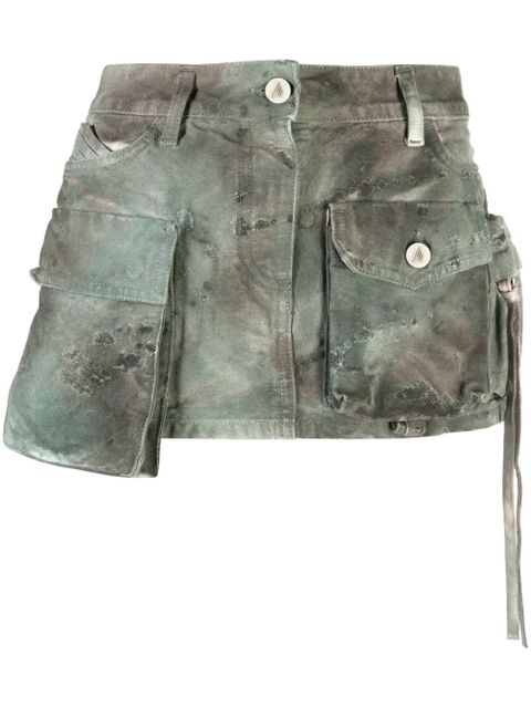 The Attico Fay camouflage-pattern cargo miniskirt - Green - zdjęcie produktu nr 1