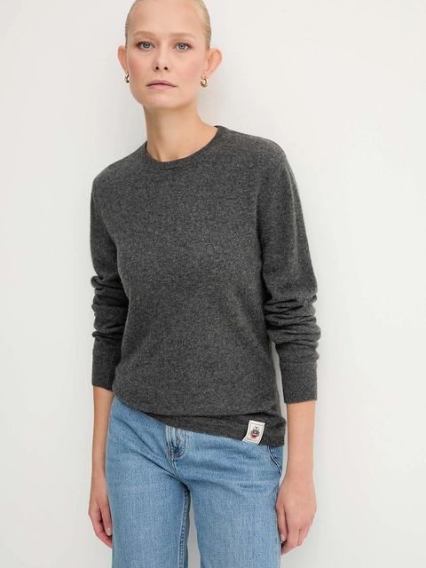 Bally sweter kaszmirowy damski kolor szary lekki WKN07P
