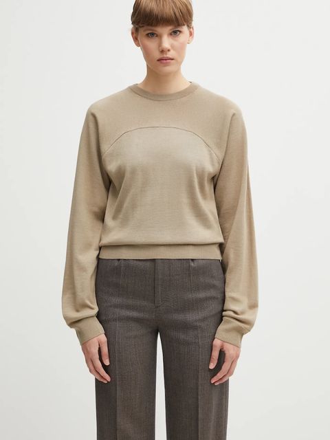 MM6 Maison Margiela sweter damski kolor beżowy lekki S62HL0040.M13188.114 - zdjęcie produktu nr 1