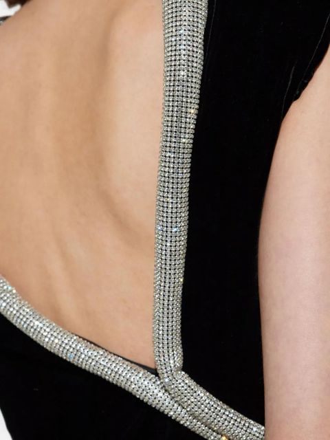 Versace crystal-embellished velvet dress - Black