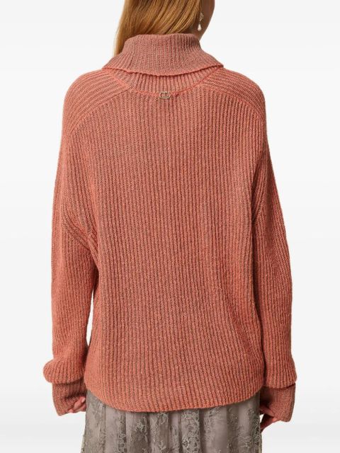 TWINSET ribbed turtleneck jumper - Pink