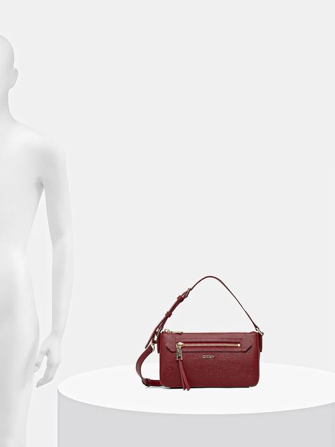 Dkny torebka skórzana kolor czerwony R42HKE18