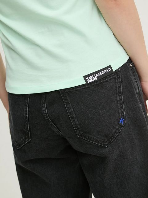 Karl Lagerfeld Jeans t-shirt bawełniany damski kolor turkusowy A1W17004