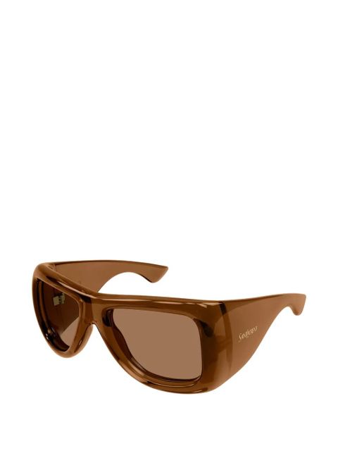 Saint Laurent Eyewear oversized wrapped sunglasses - Brown - zdjęcie produktu nr 2