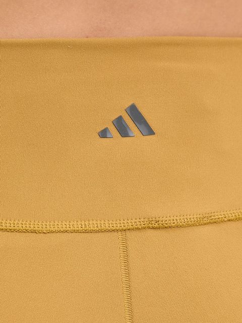 adidas Performance szorty do jogi All Me kolor żółty gładkie high waist JI8348