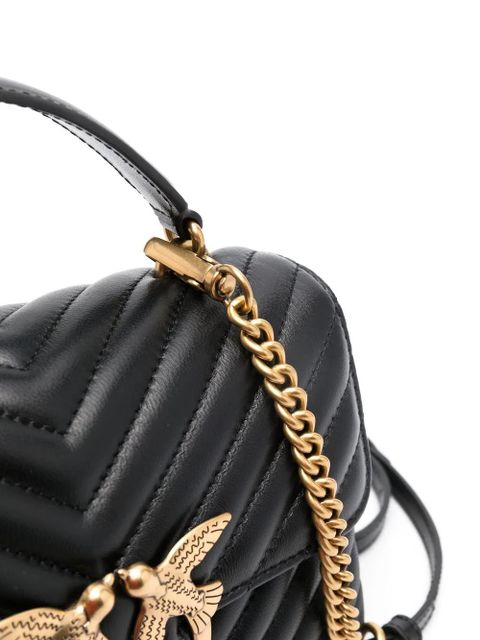PINKO Love quilted top-handle bag - Black