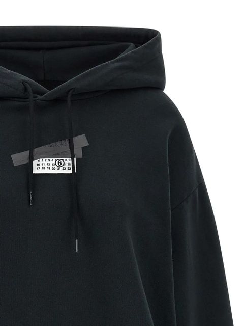MM6 Maison Margiela gauze frayed hoodie - Black - zdjęcie produktu nr 2