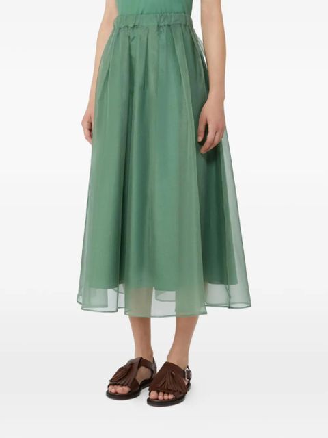 Weekend Max Mara sheer-panel elasticated-waist skirt - Green - zdjęcie produktu nr 2