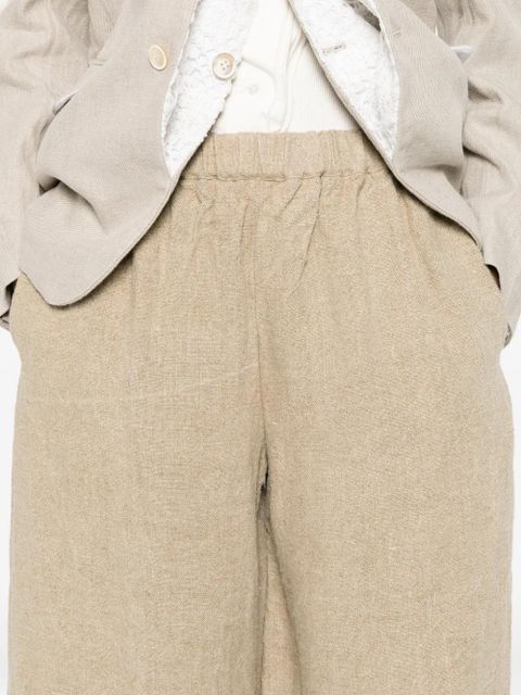 Comme Des Garçons elasticated-waist cropped trousers - Neutrals