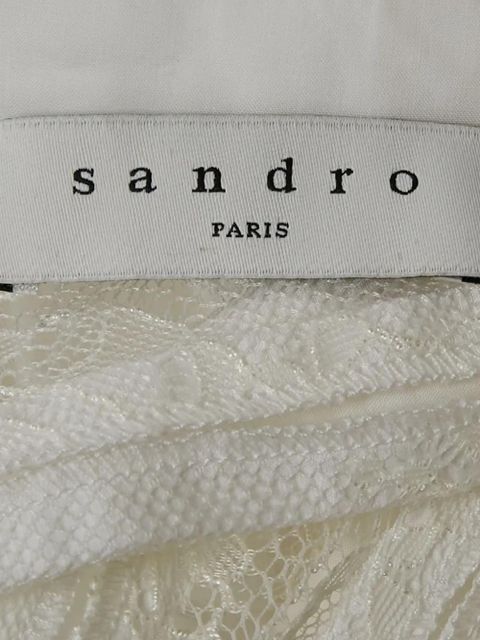 SANDRO pre-owned lace-trim blouse - White