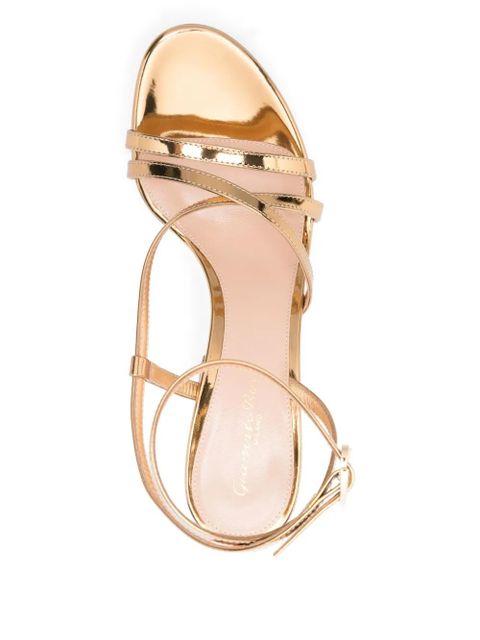 Gianvito Rossi 100mm metallic leather sandals - Gold