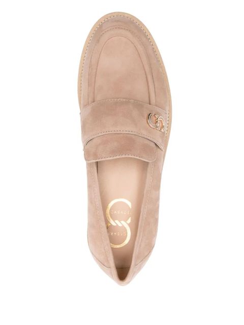 Casadei logo-plaque loafers - Neutrals