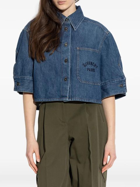 Givenchy patch pocket short sleeve top - Blue