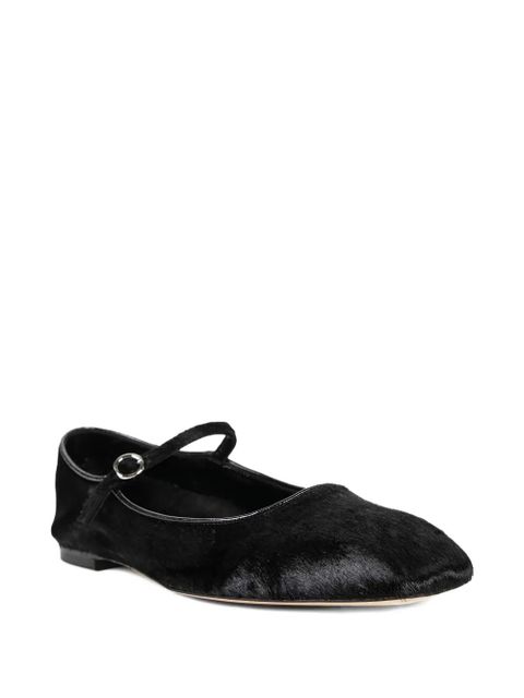 Aeyde Mary-Jane pony hair strap ballet flats - Black - zdjęcie produktu nr 2