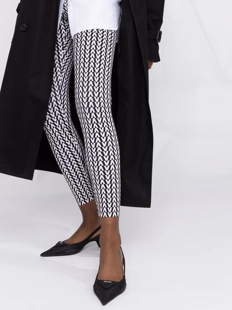 Valentino Garavani all-over logo-print leggings - Black
