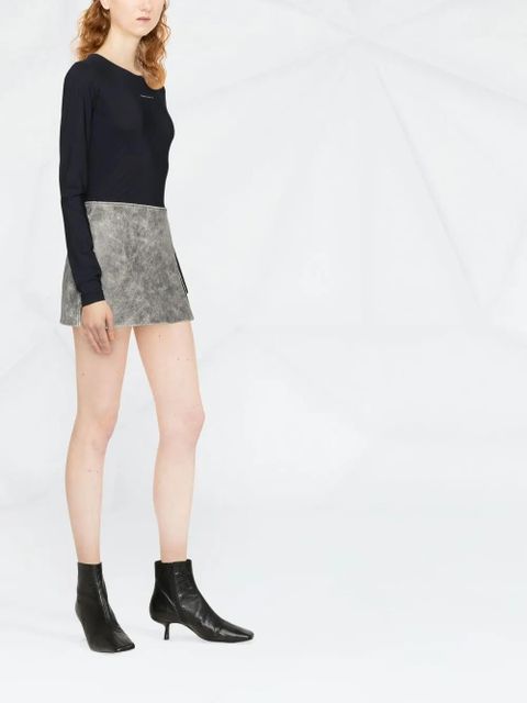 MM6 Maison Margiela round-neck logo-appliqué bodysuit - Black