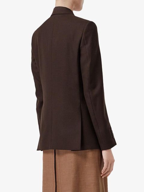 Burberry Silk Scarf Detail Wool Tailored Jacket - Brown