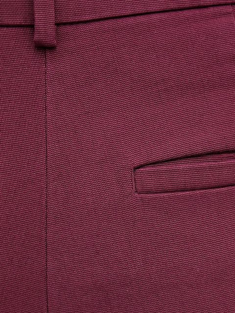 Sisley spodnie damskie kolor bordowy proste medium waist