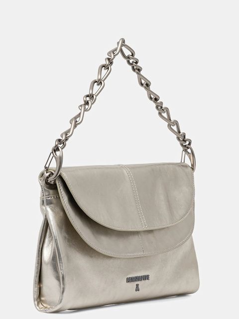 Patrizia Pepe kopertówka skórzana kolor srebrny 2B0152 L041 - zdjęcie produktu nr 2