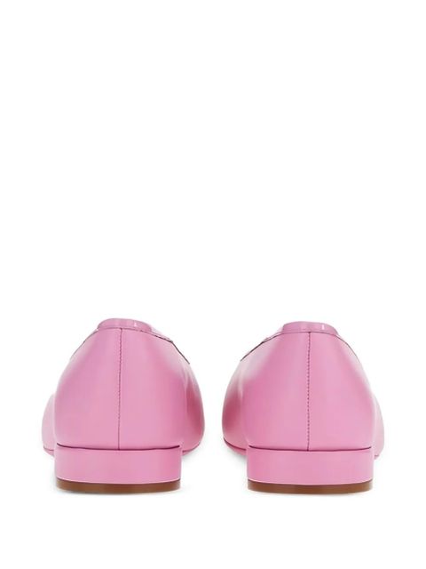 Ferragamo buckle leather ballerina flats - Pink