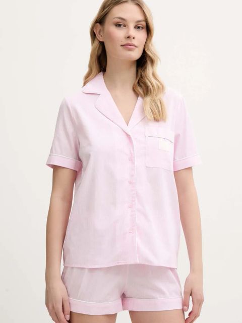 Guess piżama bawełniana MARTA damska kolor różowy bawełniana O5GX10 WH1K1